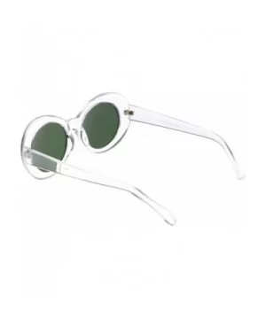 Large Retro Mod Thick Frame Neutral Colored Lens Wide Arms Oval Sunglasses 53mm - Clear / Green - CZ186TNUSD8 $7.74 Oval