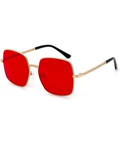 Cool Unisex Oversized Flat Top Sunglasses Square Aviator Shades - CC1943D9MGD $6.96 Aviator