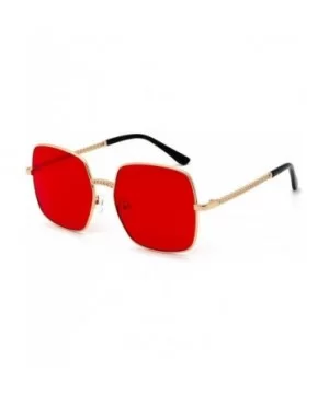 Cool Unisex Oversized Flat Top Sunglasses Square Aviator Shades - CC1943D9MGD $6.96 Aviator