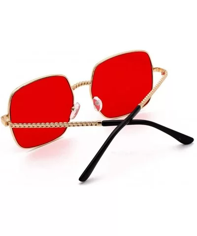 Cool Unisex Oversized Flat Top Sunglasses Square Aviator Shades - CC1943D9MGD $6.96 Aviator