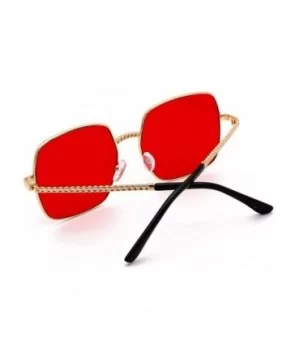 Cool Unisex Oversized Flat Top Sunglasses Square Aviator Shades - CC1943D9MGD $6.96 Aviator