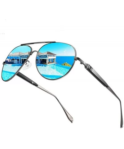 Fashion Sunglasses fishing Driving Sunglasses Brand Men UV400 Polarized Square Metal Frame Male Sun Glasses - CC198RCOMKK $7....