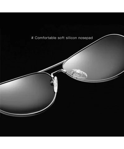 Fashion Sunglasses fishing Driving Sunglasses Brand Men UV400 Polarized Square Metal Frame Male Sun Glasses - CC198RCOMKK $7....