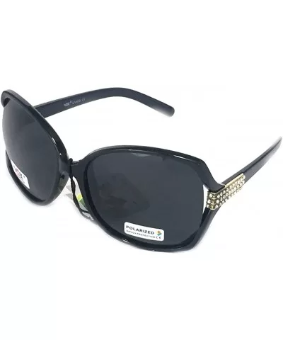 Oversized Vintage Rhinestone Polarized Sunglasses for Women - Black - CD180Z92GO5 $14.92 Oversized