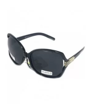 Oversized Vintage Rhinestone Polarized Sunglasses for Women - Black - CD180Z92GO5 $14.92 Oversized