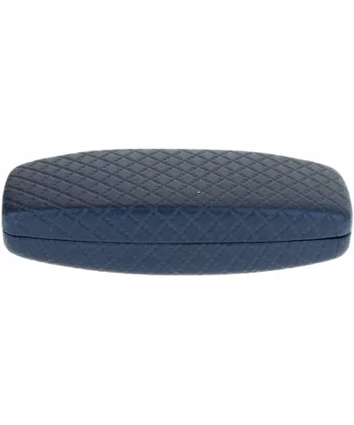 Womens Quilted Leather Squared Hard Clam Shell Eyewear Case - Blue - CV12JPBD3WD $6.54 Rectangular