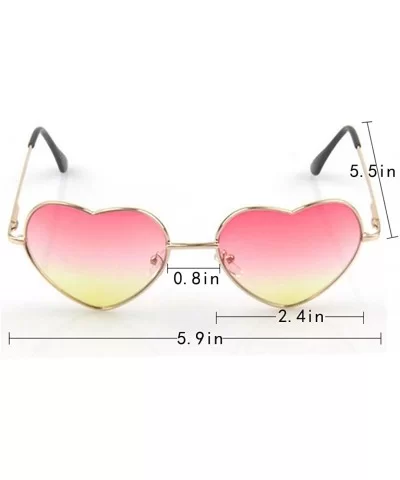 Color Coated Full Metal Frame UV400 Heart Shape Sunglasses Eyewear - S-pink - CJ18T8AUX0R $7.53 Sport