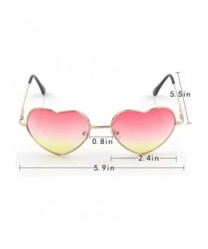 Color Coated Full Metal Frame UV400 Heart Shape Sunglasses Eyewear - S-pink - CJ18T8AUX0R $7.53 Sport