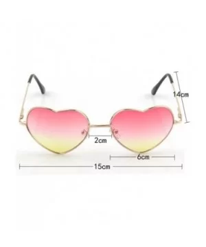 Color Coated Full Metal Frame UV400 Heart Shape Sunglasses Eyewear - S-pink - CJ18T8AUX0R $7.53 Sport