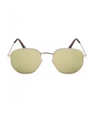 Unisex Metal Frame - Flat Lens - Retro Design - Gold - C6188KEA3Y3 $6.70 Sport