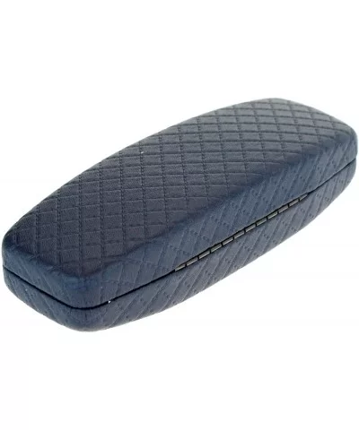 Womens Quilted Leather Squared Hard Clam Shell Eyewear Case - Blue - CV12JPBD3WD $6.54 Rectangular