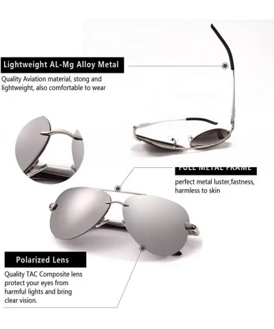 Classic Pilot Polarized Sunglasses For Men - Aluminum Magnesium Frame Sun Glasses 100% UV Protection - CR18RIDX0SL $8.12 Goggle