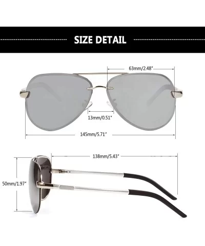 Classic Pilot Polarized Sunglasses For Men - Aluminum Magnesium Frame Sun Glasses 100% UV Protection - CR18RIDX0SL $8.12 Goggle