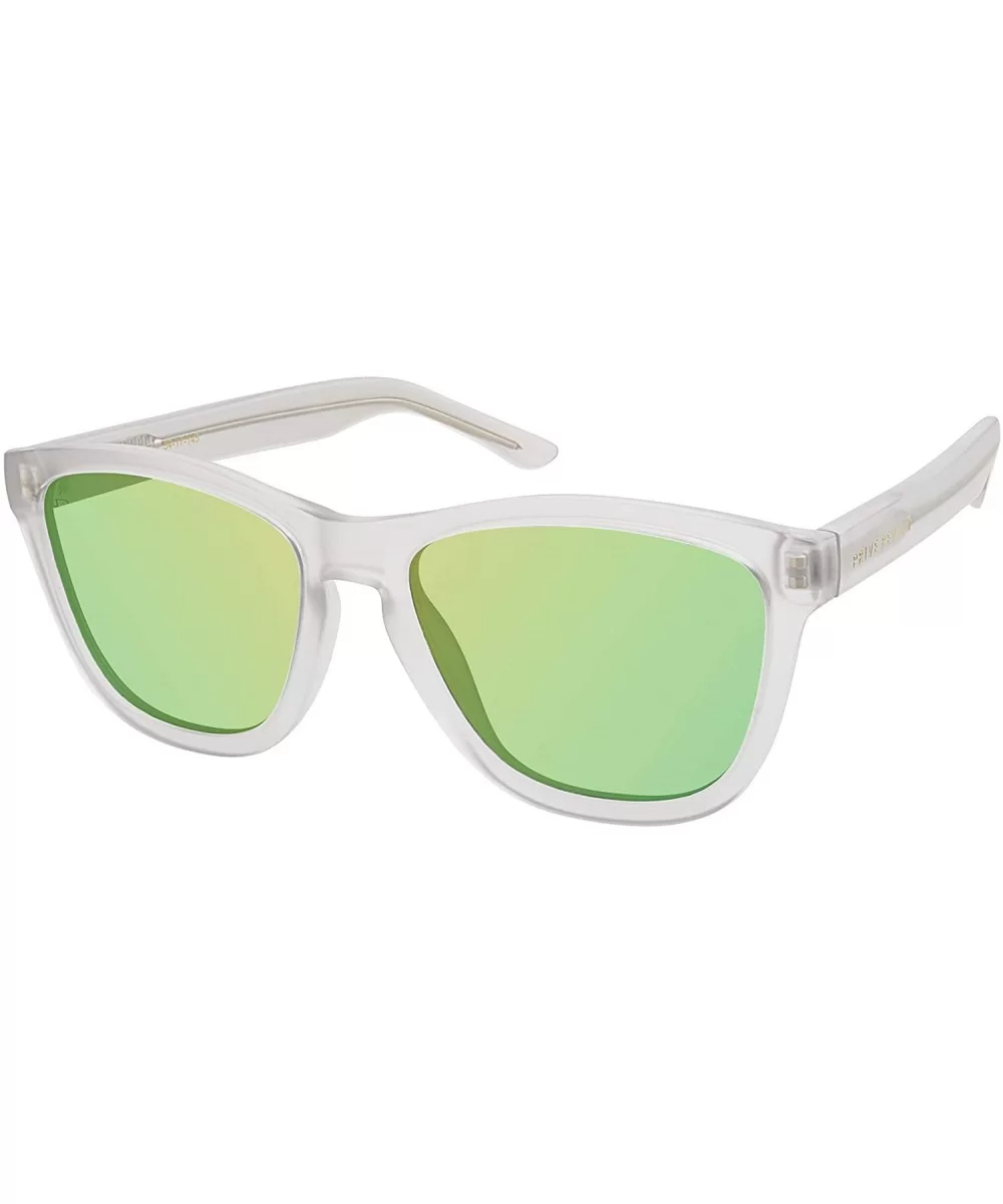 "Olympian" Designer Sunglasses - Clear/Blue - C418SHDUHEQ $20.87 Rectangular