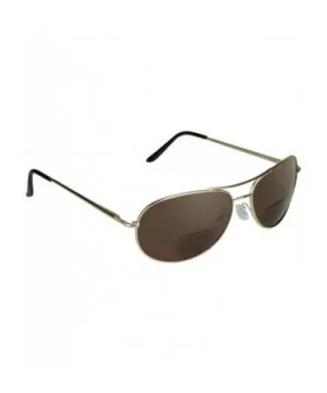 Dark Tinted Bifocal Aviator Sunglass Readers Wide Frame Metal Wire - Gold - C41936G0OEC $7.91 Oval