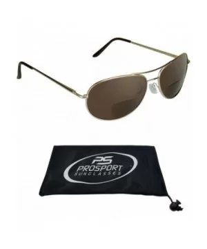 Dark Tinted Bifocal Aviator Sunglass Readers Wide Frame Metal Wire - Gold - C41936G0OEC $7.91 Oval