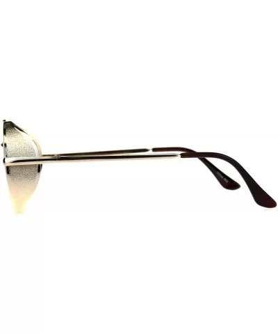 Steampunk Side Cover Sunglasses Round Metal Flat Top Bridge UV 400 - Gold (Brown) - CY18C0LQ9U4 $9.32 Round