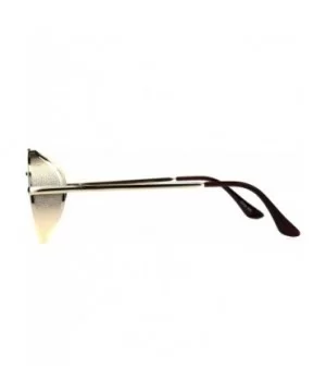 Steampunk Side Cover Sunglasses Round Metal Flat Top Bridge UV 400 - Gold (Brown) - CY18C0LQ9U4 $9.32 Round