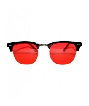 Aviator Brow Bar Flat Mirror Multicolor Lens Sunglasses Metal Frame - Grd_silver_red - C81822C7ROK $7.51 Cat Eye