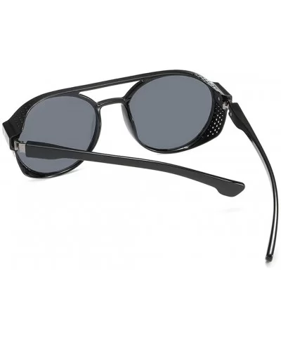 Retro Round Polarized Sunglasses Fashion Sun Glasses Classic Glasses for Women UV400 - Black - C319074H6KE $7.64 Rimless