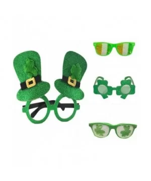 St. Patrick's Day Green Irish Adult Festival Funny Shamrock Green Hat Glasses - C - CV18ODZGCQZ $5.21 Oversized