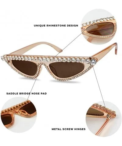 Diamond Sunglasses Studded Rhinestones Protection - C218I4EX30Z $13.15 Goggle