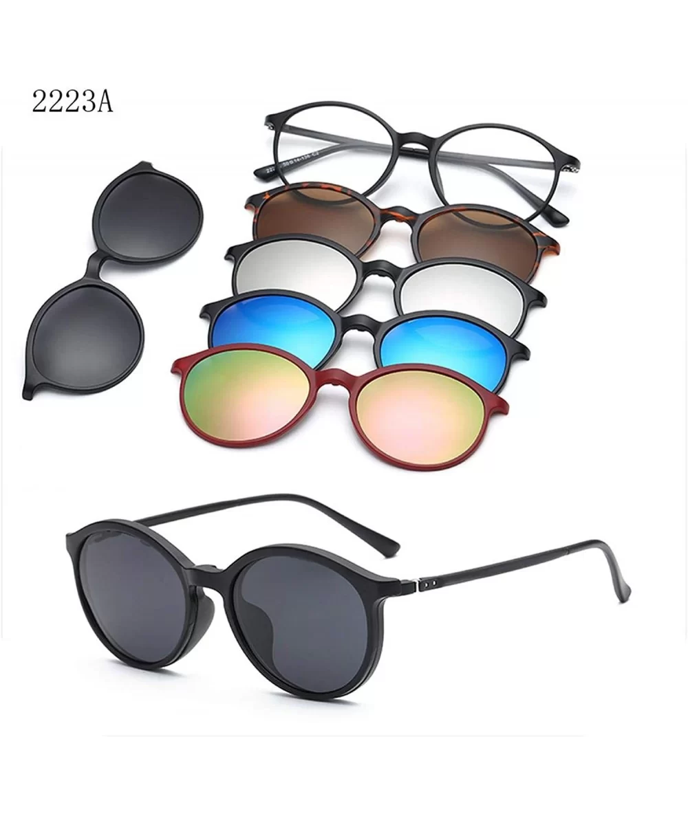 5 Lenes Magnet Sunglasses Clip Mirrored Glasses Men Polarized Custom Prescription Myopia - Ct2223a - C0198ZSYOIE $25.28 Overs...