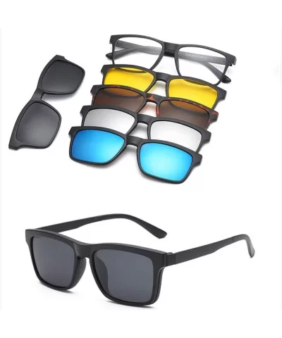 5 Lenes Magnet Sunglasses Clip Mirrored Glasses Men Polarized Custom Prescription Myopia - Ct2223a - C0198ZSYOIE $25.28 Overs...