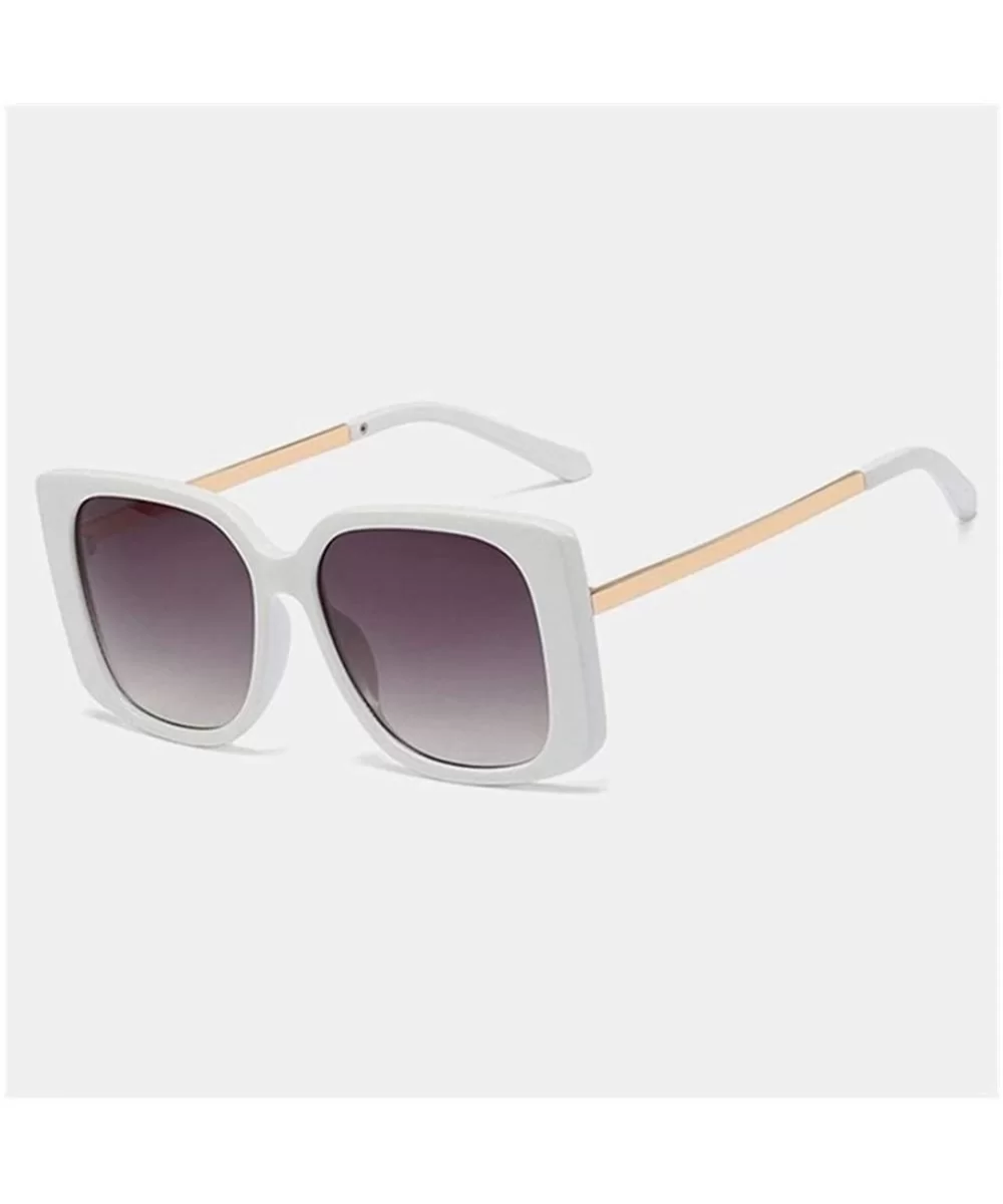 Oversized Square Sunglasses for Women UV400 - C7 White Gray - CM198EAXSIY $11.91 Oversized