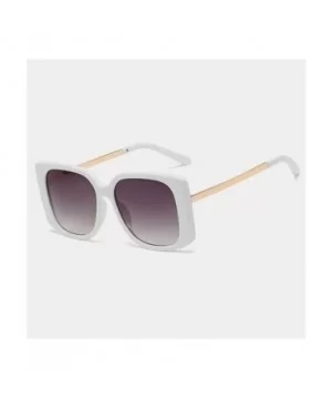 Oversized Square Sunglasses for Women UV400 - C7 White Gray - CM198EAXSIY $11.91 Oversized