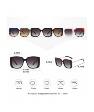 Oversized Square Sunglasses for Women UV400 - C7 White Gray - CM198EAXSIY $11.91 Oversized