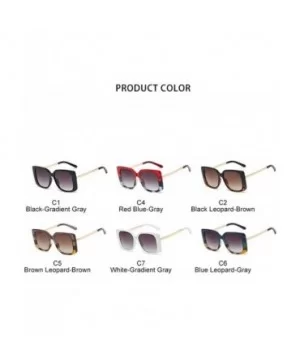 Oversized Square Sunglasses for Women UV400 - C7 White Gray - CM198EAXSIY $11.91 Oversized