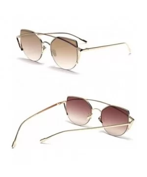 New Elegant Retro Women Eyewear Vintage Men Goggles Metal Frame UV400 Sunglasses - Gold Frame/Tawny - C212KCV0CVZ $6.84 Goggle