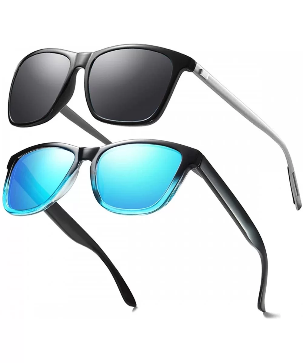 Polarized Sunglasses For Women Men Gradient Colors Designer UV Protection - (2pack)black&blue/Black&gray - CP19D6CSWRI $9.61 ...