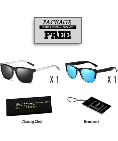 Polarized Sunglasses For Women Men Gradient Colors Designer UV Protection - (2pack)black&blue/Black&gray - CP19D6CSWRI $9.61 ...