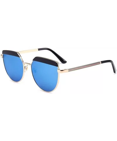 Alloy Sunglasses Men Vintage Classic Sun Glasses Metal Mirror Sunglasses - Gold Rainbow - C718S6MXR4K $7.89 Square