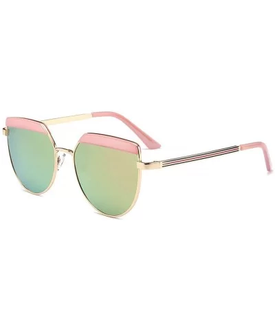 Alloy Sunglasses Men Vintage Classic Sun Glasses Metal Mirror Sunglasses - Gold Rainbow - C718S6MXR4K $7.89 Square