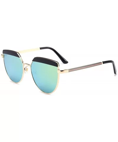 Alloy Sunglasses Men Vintage Classic Sun Glasses Metal Mirror Sunglasses - Gold Rainbow - C718S6MXR4K $7.89 Square