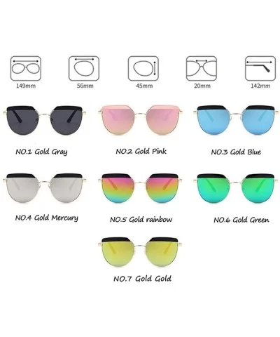 Alloy Sunglasses Men Vintage Classic Sun Glasses Metal Mirror Sunglasses - Gold Rainbow - C718S6MXR4K $7.89 Square