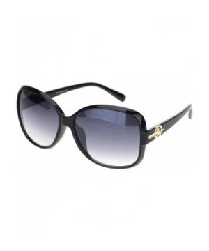 Womens 90s Jewel Buckle Design Rectangular Butterfly Sunglasses - Black Smoke - CT18NWSOKW7 $9.08 Butterfly