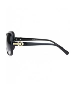 Womens 90s Jewel Buckle Design Rectangular Butterfly Sunglasses - Black Smoke - CT18NWSOKW7 $9.08 Butterfly