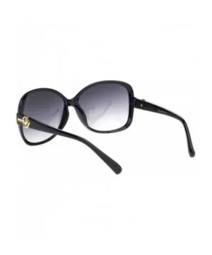 Womens 90s Jewel Buckle Design Rectangular Butterfly Sunglasses - Black Smoke - CT18NWSOKW7 $9.08 Butterfly