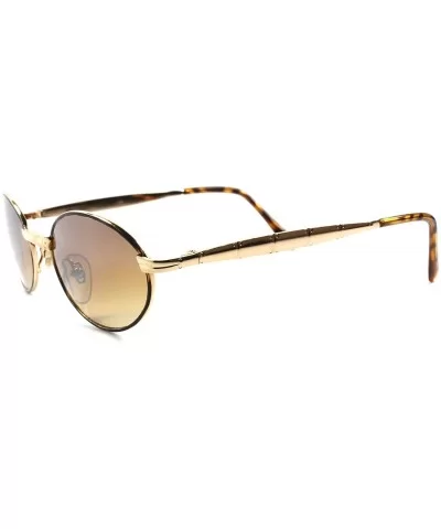 Old Fashion Vintage Retro 80s Hip Indie Mens Womens Gold Round Oval Sunglasses - Gold / Brown - CI1892756MA $17.74 Round