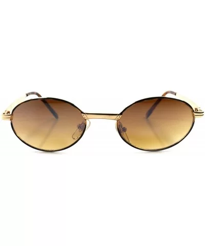 Old Fashion Vintage Retro 80s Hip Indie Mens Womens Gold Round Oval Sunglasses - Gold / Brown - CI1892756MA $17.74 Round