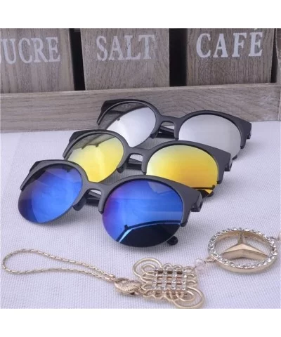 2020 Retro Designer Super Round Circle Glasses Cat Eye Women's Sunglasses Glasses Goggles (Color Leopard) - C3199EKKMNH $12.4...