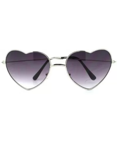 Metal Frame Heart Shape Sunglasses - Silver - CK11YJYKBWH $5.10 Round