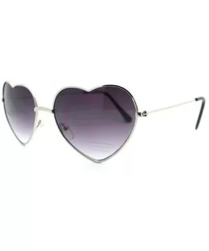 Metal Frame Heart Shape Sunglasses - Silver - CK11YJYKBWH $5.10 Round