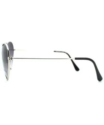 Metal Frame Heart Shape Sunglasses - Silver - CK11YJYKBWH $5.10 Round