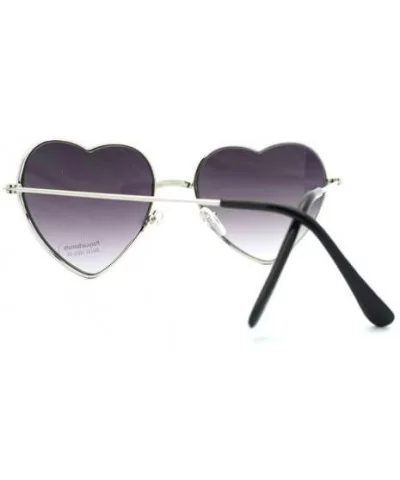 Metal Frame Heart Shape Sunglasses - Silver - CK11YJYKBWH $5.10 Round