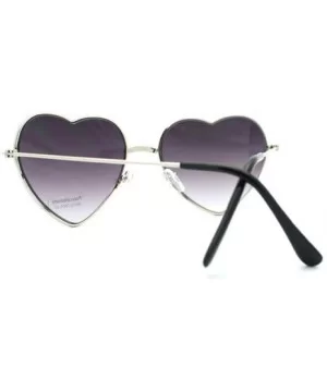 Metal Frame Heart Shape Sunglasses - Silver - CK11YJYKBWH $5.10 Round